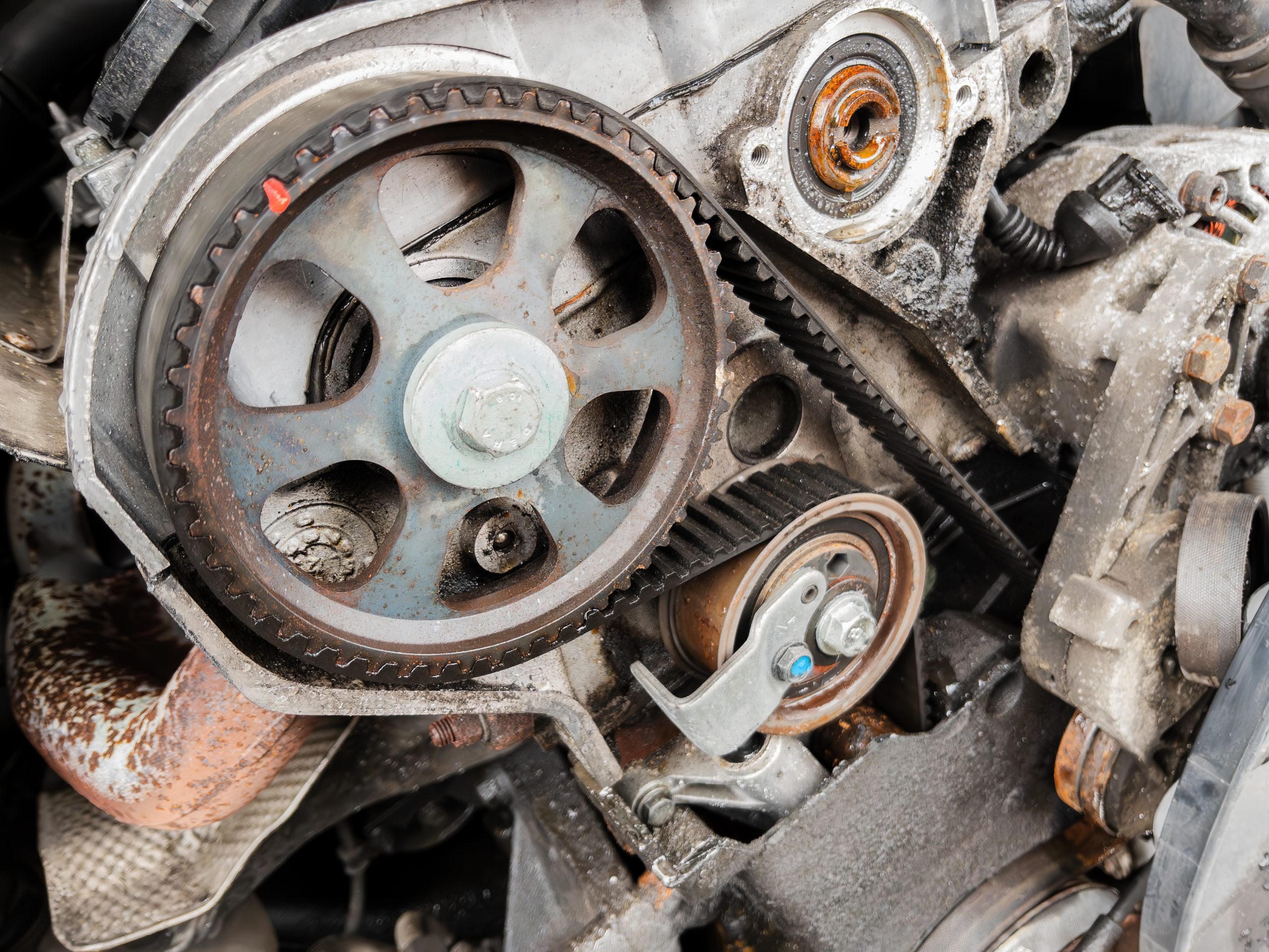 Car,Engine,Timing,Belt,Close-up